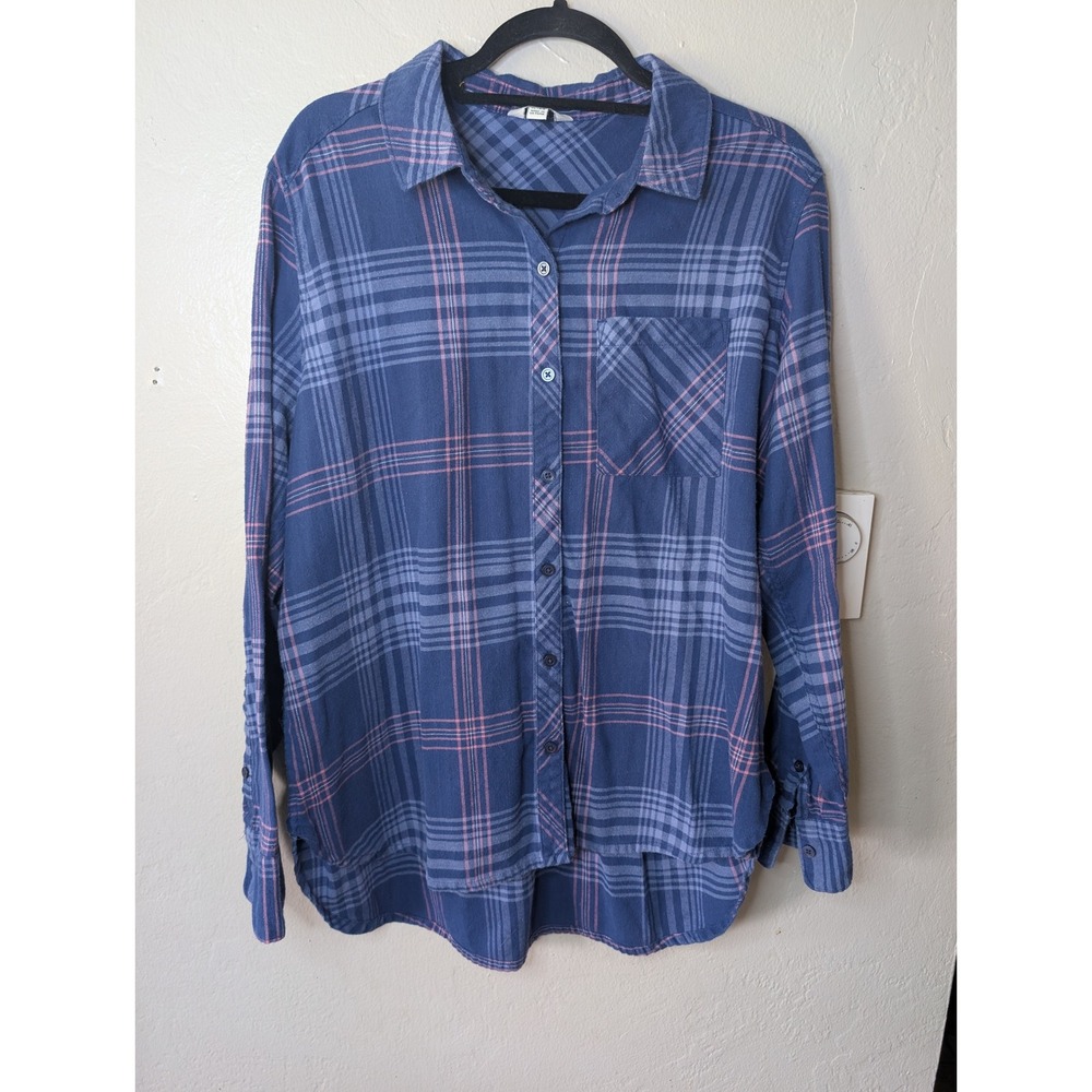 Womens Orvis Blue plaid long‎ sleeve button down sz XL